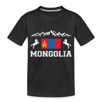 Mongolia - Kids' Premium Organic T-Shirt - black - Front