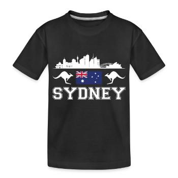 Sydney - Kids' Premium Organic T-Shirt - black - Front