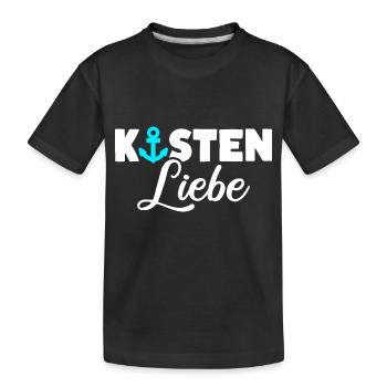 Küsten Liebe Anker Meer - Kinder Premium Bio T-Shirt - Schwarz - Vorne