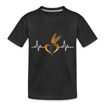 Aimer les céréales avec la fréquence cardiaque - T-shirt bio Premium Enfant - noir - Devant