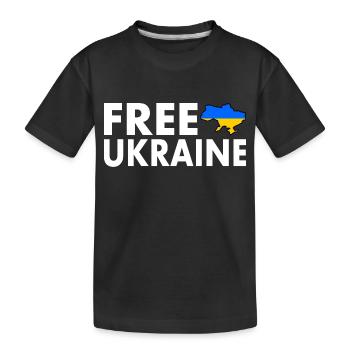 Free ukraine - Kinder Premium Bio T-Shirt - Schwarz - Vorne