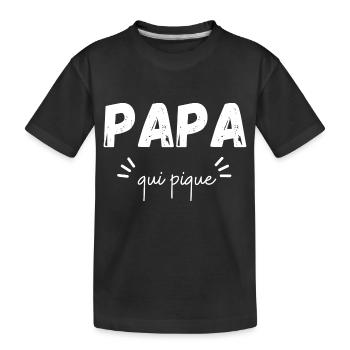 Papa qui pique - T-shirt bio Premium Enfant - noir - Devant