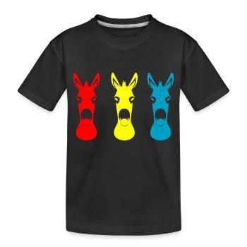 Donkey Esel - Kinder Premium Bio T-Shirt - Schwarz - Vorne