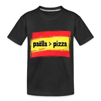 Drapeau Espagnol Espagne Paella supérieur à Pizza - T-shirt bio Premium Enfant - noir - Devant