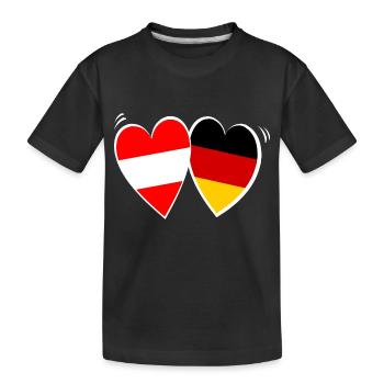 Österreicher Deutsche Liebe - Kinder Premium Bio T-Shirt - Schwarz - Vorne