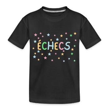 échecs pastel étoiles - T-shirt bio Premium Enfant - noir - Devant