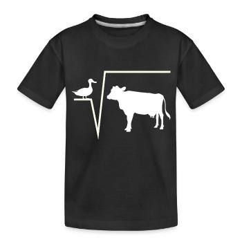 n-te Wurzel von Q - Ente Wurzel von Kuh Mathe Witz - Kinder Premium Bio T-Shirt - Schwarz - Vorne