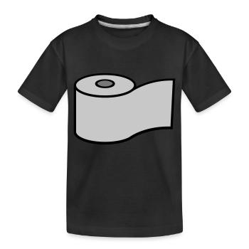 Toilet Paper Roll Logo Design - Kids' Premium Organic T-Shirt - black - Front