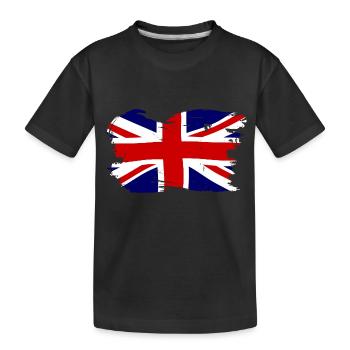 Union Jack British Flag With Grunge - Kids' Premium Organic T-Shirt - black - Front