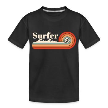 Surfer - Kids' Premium Organic T-Shirt - black - Front