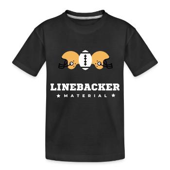 American Football, Linebacker Material - Kinder Premium Bio T-Shirt - Schwarz - Vorne