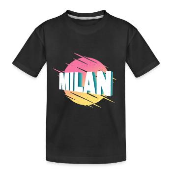Mailand Milan Italien Stadt Schrift Vintage Retro - Kinder Premium Bio T-Shirt - Schwarz - Vorne