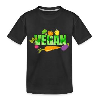 Go Vegan Vegan Vegetarian Vegetables instead of meat - Kids' Premium Organic T-Shirt - black - Front