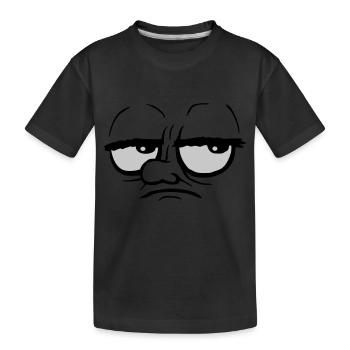 Cartoon genervt Augen verdrehen - Kinder Premium Bio T-Shirt - Schwarz - Vorne