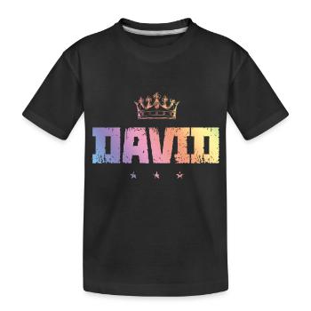 David - Kinder Premium Bio T-Shirt - Schwarz - Vorne
