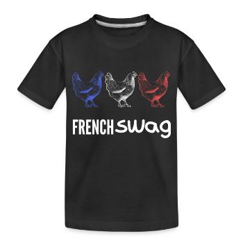 FRENCH swag 3 poules - T-shirt bio Premium Enfant - noir - Devant