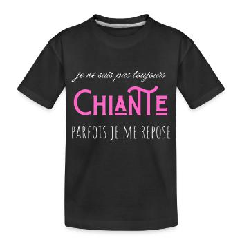 je suis pas toujours chiante parfois je me repose - T-shirt bio Premium Enfant - noir - Devant