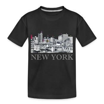 Historique New York Manhattan NYC NY Grandes lignes - T-shirt bio Premium Enfant - noir - Devant