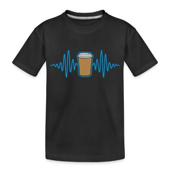 Frequency coffee mug on the go - Kids' Premium Organic T-Shirt - black - Front