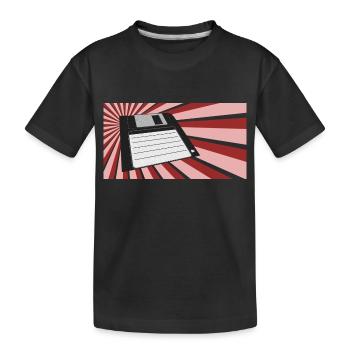 Retro Diskette, Nerdshirt, Vintage - Kinder Premium Bio T-Shirt - Schwarz - Vorne