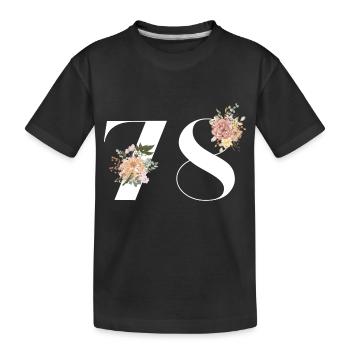 Blumen zum 78-jährigen Jubiläum (Geschenk von 78 Jahren) - Kinder Premium Bio T-Shirt - Schwarz - Vorne