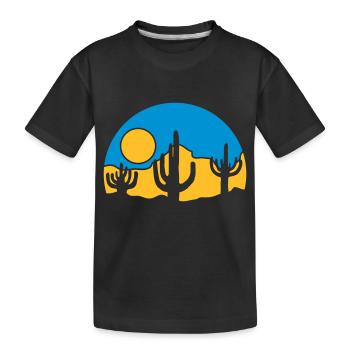 Kakteen Natur Sonne Wüste - Kinder Premium Bio T-Shirt - Schwarz - Vorne