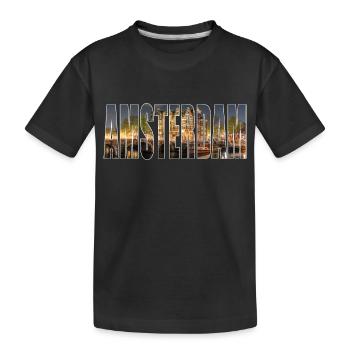 Amsterdam - Kids' Premium Organic T-Shirt - black - Front