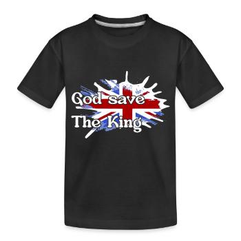 Gott schütze den König - New King England - Kinder Premium Bio T-Shirt - Schwarz - Vorne