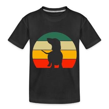Dog Gift Retro Dog Lover Dachshund - Kids' Premium Organic T-Shirt - black - Front