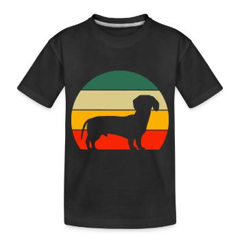 Pet Owner Dog Gift Retro Dachshund - Kids' Premium Organic T-Shirt - black - Front