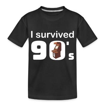 Ich überlebte die 90er Arcade Videospiel Automaten - Kinder Premium Bio T-Shirt - Schwarz - Vorne