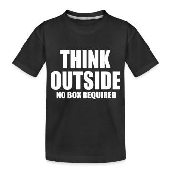 think outside the box quote - Kids' Premium Organic T-Shirt - black - Front