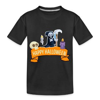Gruseliges Sensenmann Kostüm Geschenk Halloween - Kinder Premium Bio T-Shirt - Schwarz - Vorne