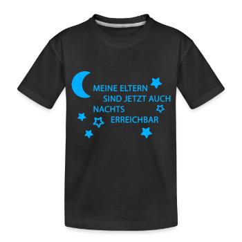 Eltern erreichbar hellblau - Kinder Premium Bio T-Shirt - Schwarz - Vorne