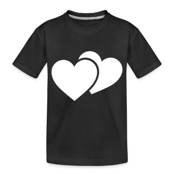 Herzen Symbol - Kinder Premium Bio T-Shirt - Schwarz - Vorne