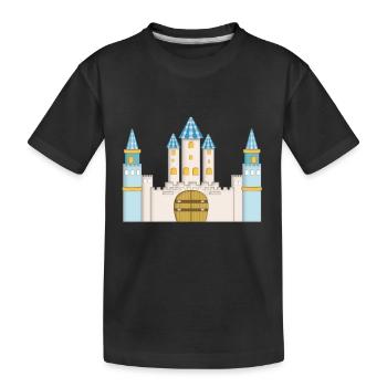 Prince chateau bleu, blanc et doré - T-shirt bio Premium Enfant - noir - Devant