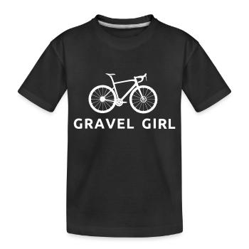 Fahrrad Schotter Mädchen Radfahren - Kinder Premium Bio T-Shirt - Schwarz - Vorne