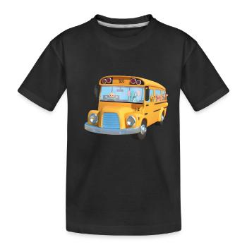 Bus jaune animaux ecole - T-shirt bio Premium Enfant - noir - Devant