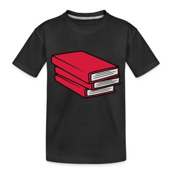 3 Conception de pile de livres - T-shirt bio Premium Enfant - noir - Devant