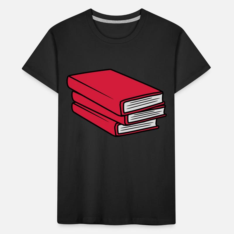 3 Conception de pile de livres T-shirt bio Premium Enfant