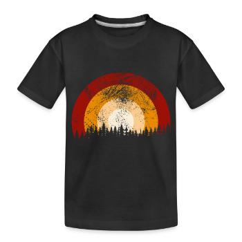 Retro Landscape - Kids' Premium Organic T-Shirt - black - Front