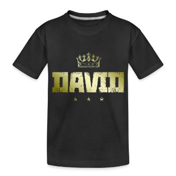 David - Kinder Premium Bio T-Shirt - Schwarz - Vorne