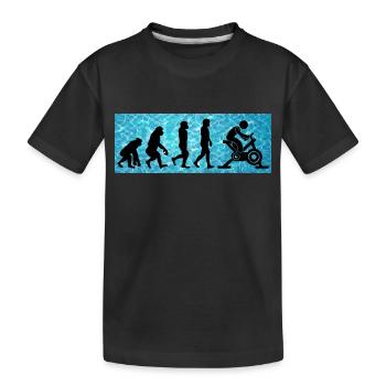 Aqua Cycling Schwimmbad Fitness Evolution - Kinder Premium Bio T-Shirt - Schwarz - Vorne