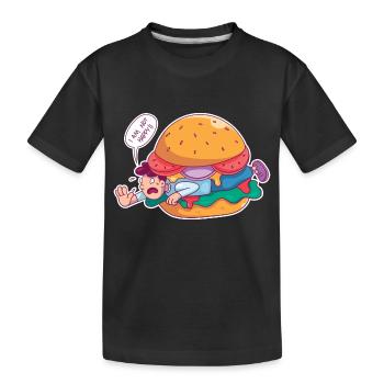 Burger essen Zutat Männer Burger essen Zutat Männe - Kinder Premium Bio T-Shirt - Schwarz - Vorne