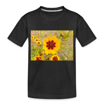 Plains coreopsis also garden tickseed golden - Kids' Premium Organic T-Shirt - black - Front
