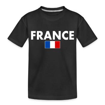 France - Kids' Premium Organic T-Shirt - black - Front