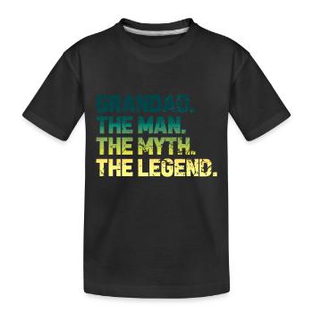 Grandad the man the myth the legend - Kids' Premium Organic T-Shirt - black - Front
