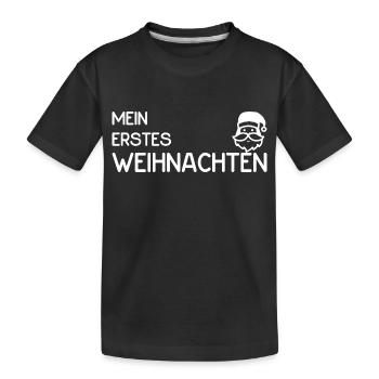 Mein erstes Weihnachten Nikolaus - Kinder Premium Bio T-Shirt - Schwarz - Vorne