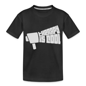 therapy is cool Quote - Kids' Premium Organic T-Shirt - black - Front