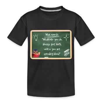 Clever funny saying - english - Kids' Premium Organic T-Shirt - black - Front